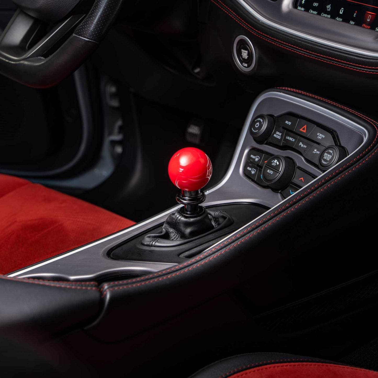 Billetworkz Automatic Shifter - Gloss Red - Fits Dodge Challenger / Charger (2015-2023)