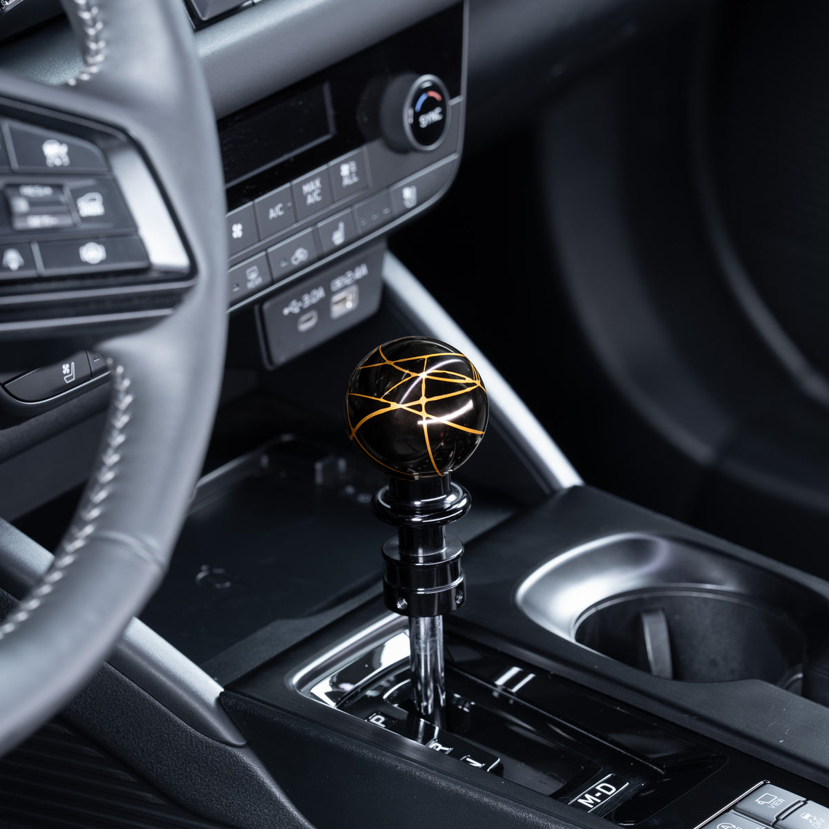 Billetworkz Automatic Shifter - Black w/ Gold Splash - WRX (2022+), Crosstrek (2024+), Forester (2025+), Impreza (2024+), Legacy/Outback (2015+)