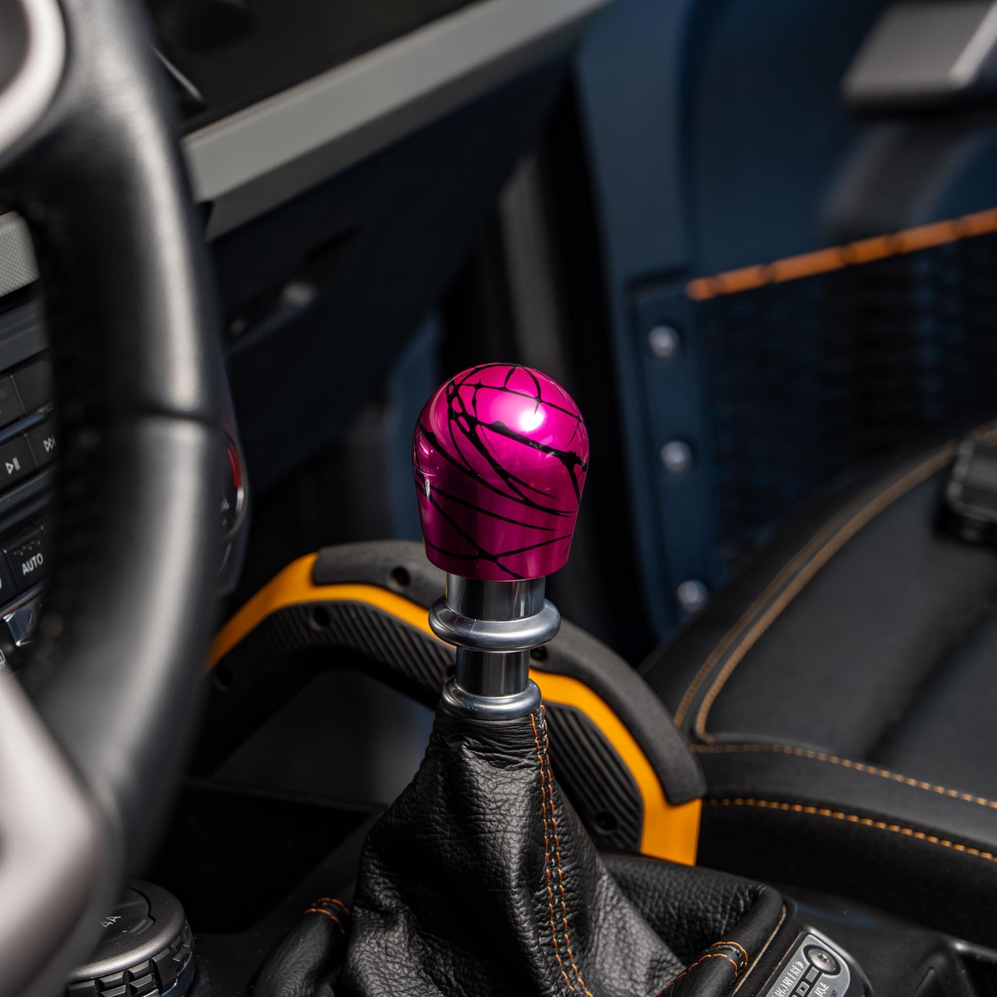 Billetworkz Shift Knob - Pink w/ Black Splash - Fits Ford Bronco 6-Speed (2021+)