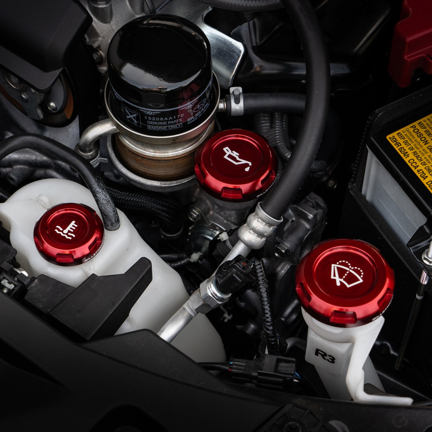Billetworkz Engine Bay Caps - Subaru WRX 2015-2021 & 2022+