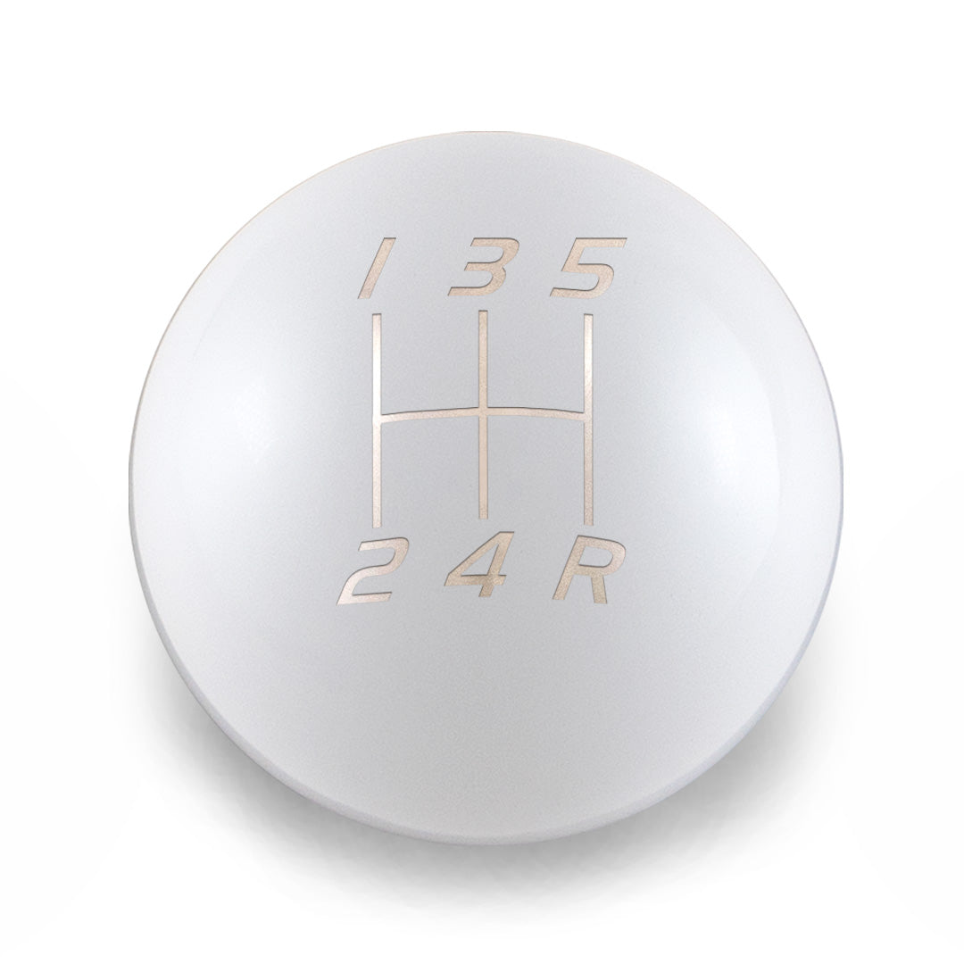 5 gear shift knob Gloss White Weighted