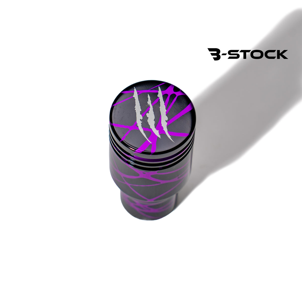 B-Stock Anodized Shift Knob – Piston – Black w/Purple Splash – Claw