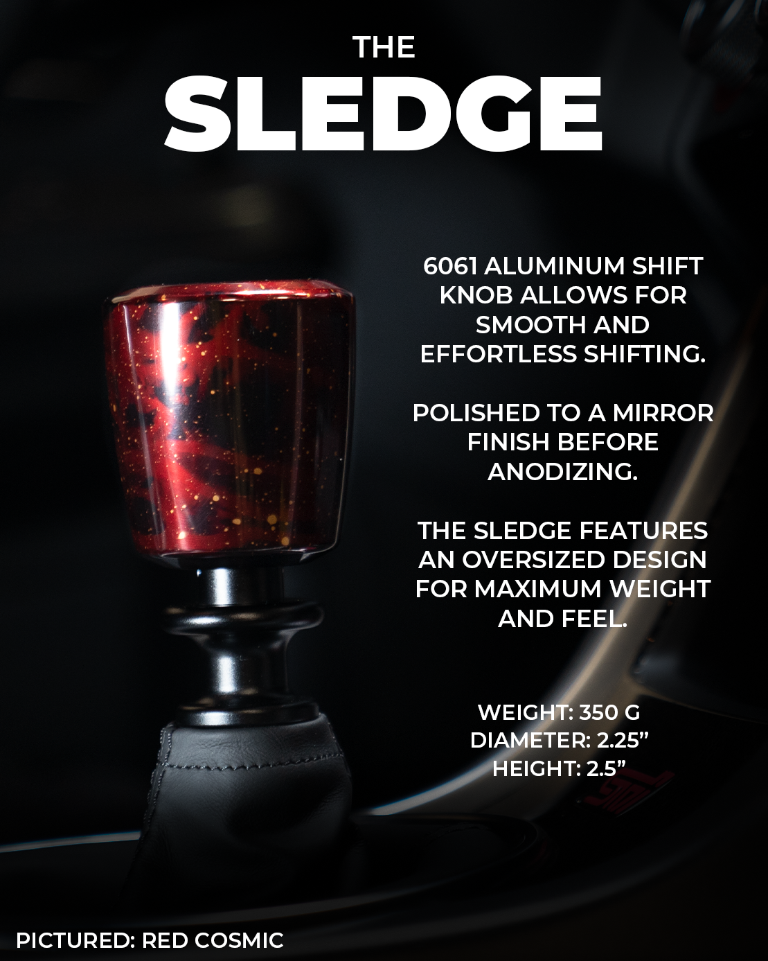 Billetworkz Sledge Shift Knob for Dodge Challenger 6-Speed (2015-2023)