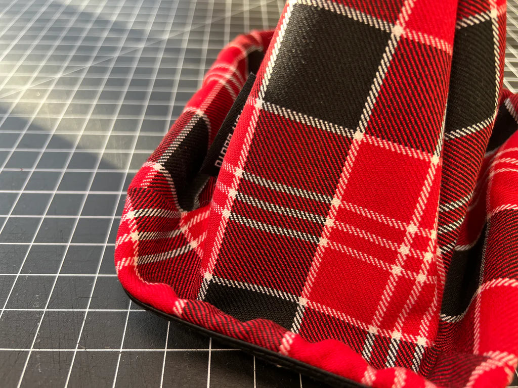 Spirit of Le Mans Red Plaid Shift Boot by Stitch Boots