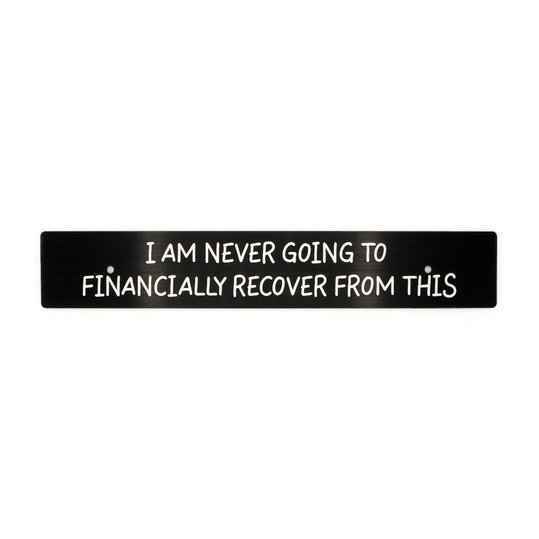 Billetworkz "Financially Recover" License Plate Delete