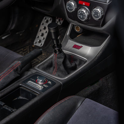 Billetworkz Alcantara Kit (Ultimate): Shift Knob, Shift Boot, E-Brake Boot Kit, and Door Pull Straps (2 Sets) - Subaru STI 2015-2021