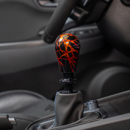 Billetworkz Automatic Shifter - Black w/ Fire Splash - Fits Hyundai Veloster N / Elantra N / Kona N (2019+)
