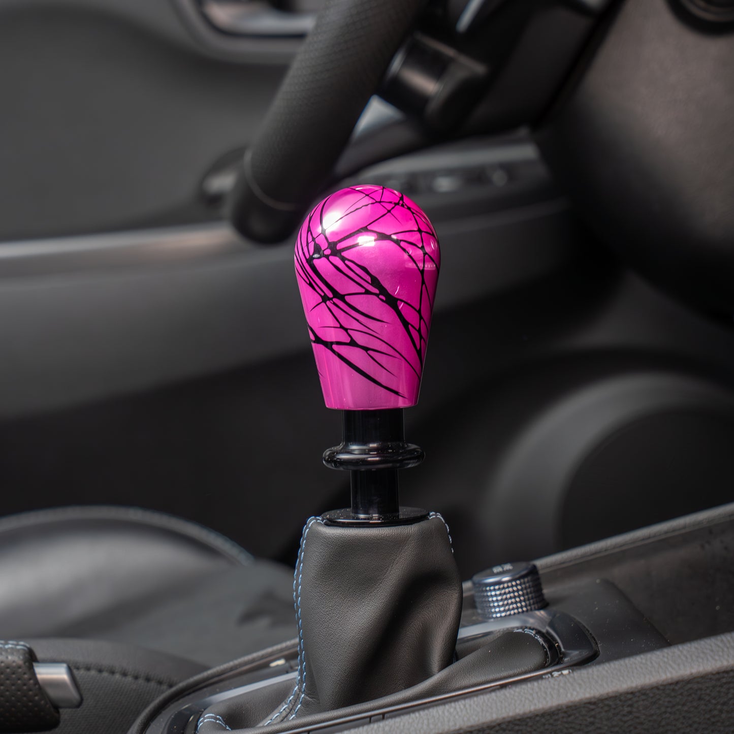 Billetworkz Automatic Shifter - Pink w/ Black Splash - Fits Hyundai Veloster N / Elantra N / Kona N (2019+)