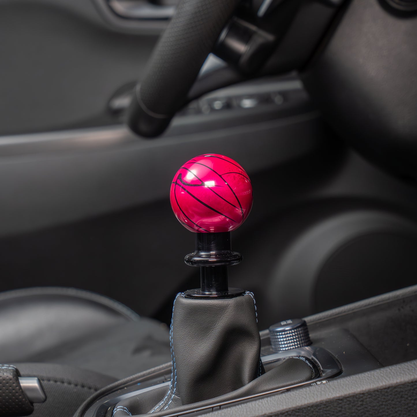 Billetworkz Automatic Shifter - Pink w/ Black Splash - Fits Hyundai Veloster N / Elantra N / Kona N (2019+)