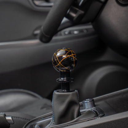 Billetworkz Automatic Shifter - Black w/ Gold Splash - Fits Hyundai Veloster N / Elantra N / Kona N (2019+)