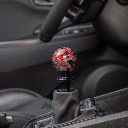 Billetworkz Automatic Shifter - Black Smoke w/ Red Splash - Fits Hyundai Veloster N / Elantra N / Kona N (2019+)