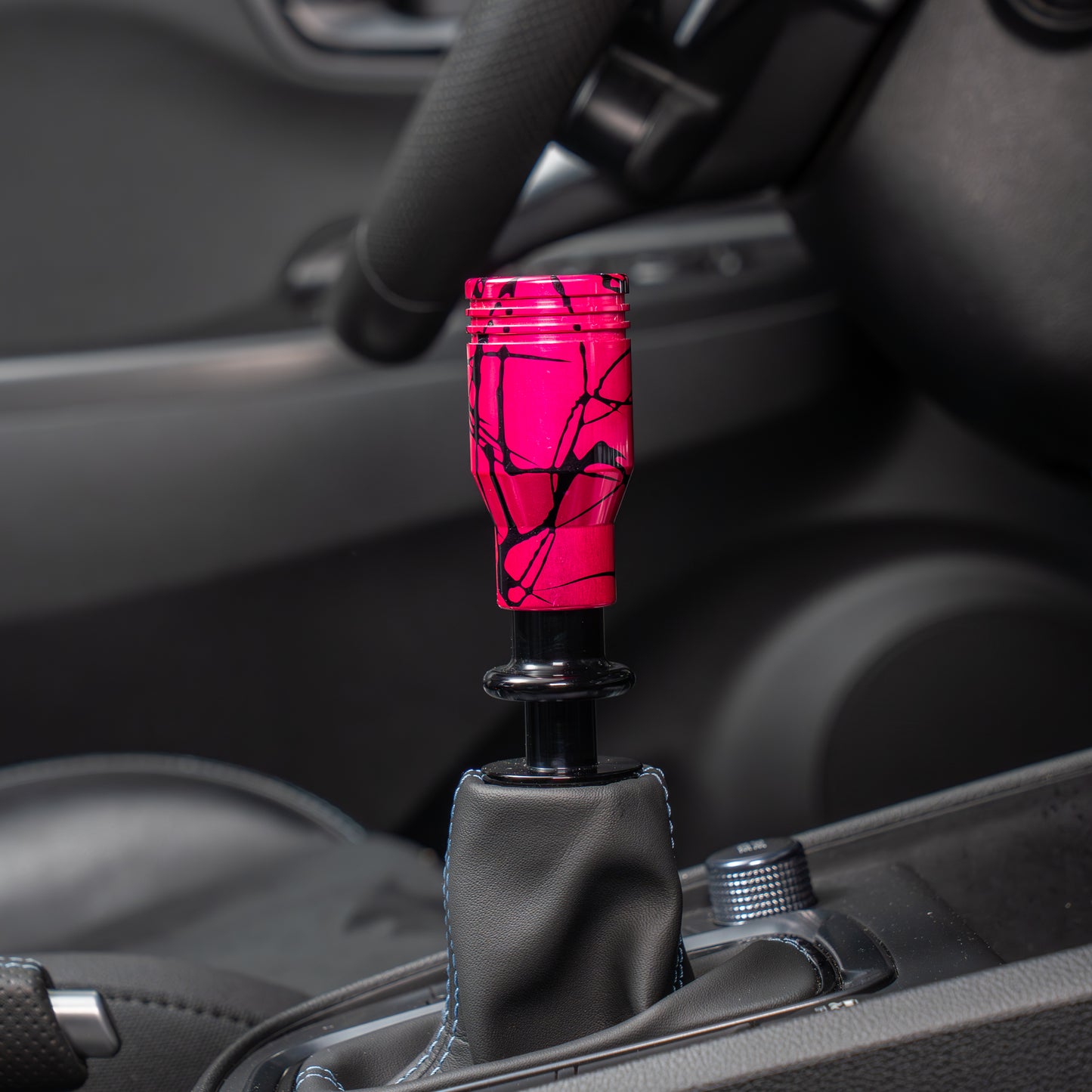 Billetworkz Automatic Shifter - Pink w/ Black Splash - Fits Hyundai Veloster N / Elantra N / Kona N (2019+)