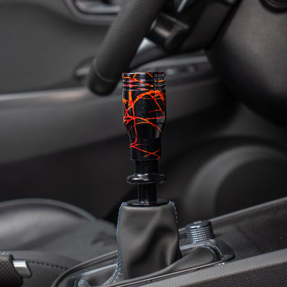 Billetworkz Automatic Shifter - Black w/ Fire Splash - Fits Hyundai Veloster N / Elantra N / Kona N (2019+)
