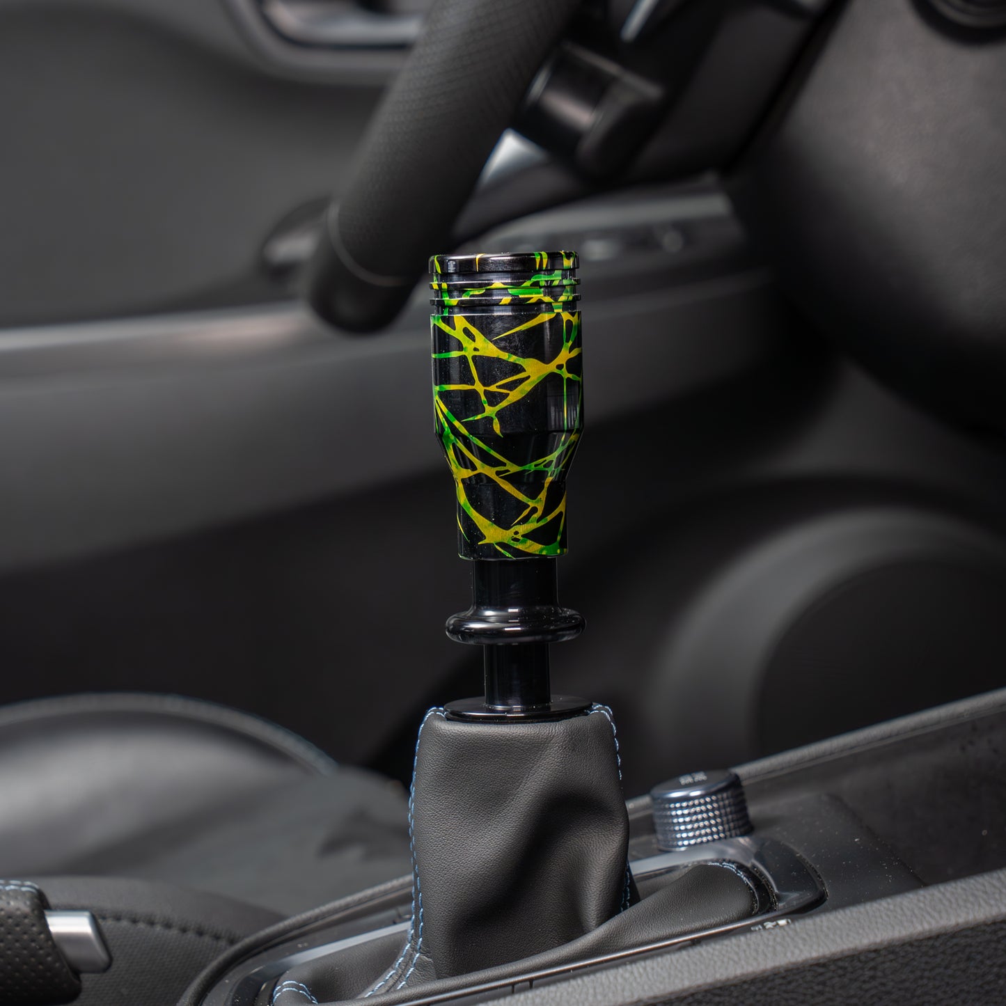 Billetworkz Automatic Shifter - Black w/ Toxic Splash - Fits Hyundai Veloster N / Elantra N / Kona N (2019+)