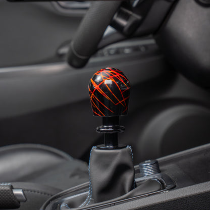 Billetworkz Automatic Shifter - Black w/ Fire Splash - Fits Hyundai Veloster N / Elantra N / Kona N (2019+)