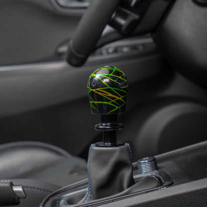 Billetworkz Automatic Shifter - Black w/ Toxic Splash - Fits Hyundai Veloster N / Elantra N / Kona N (2019+)