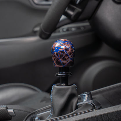Billetworkz Automatic Shifter - Black Smoke w/ Blue Splash - Fits Hyundai Veloster N / Elantra N / Kona N (2019+)