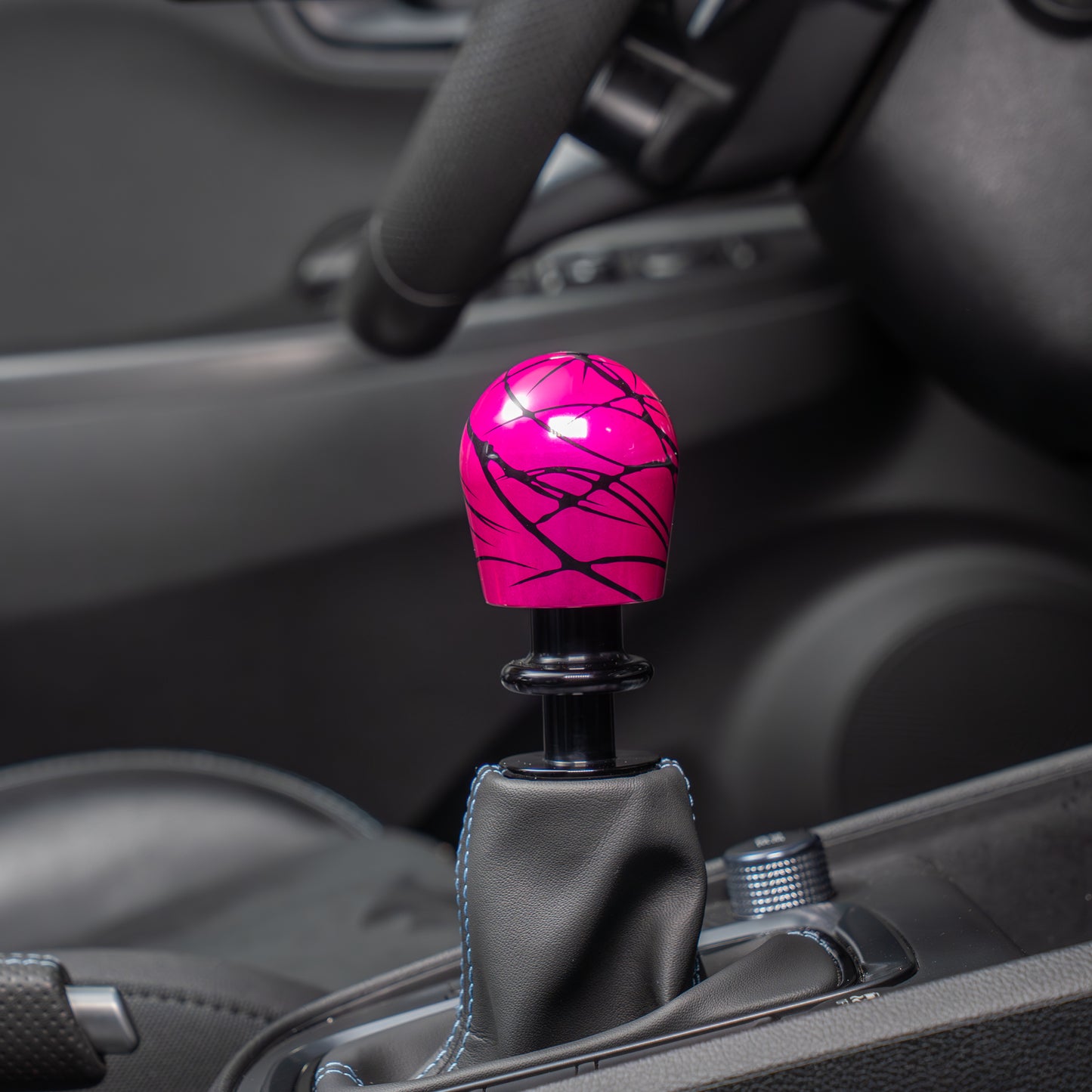 Billetworkz Automatic Shifter - Pink w/ Black Splash - Fits Hyundai Veloster N / Elantra N / Kona N (2019+)