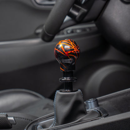 Billetworkz Automatic Shifter - Black w/ Fire Splash - Fits Hyundai Veloster N / Elantra N / Kona N (2019+)