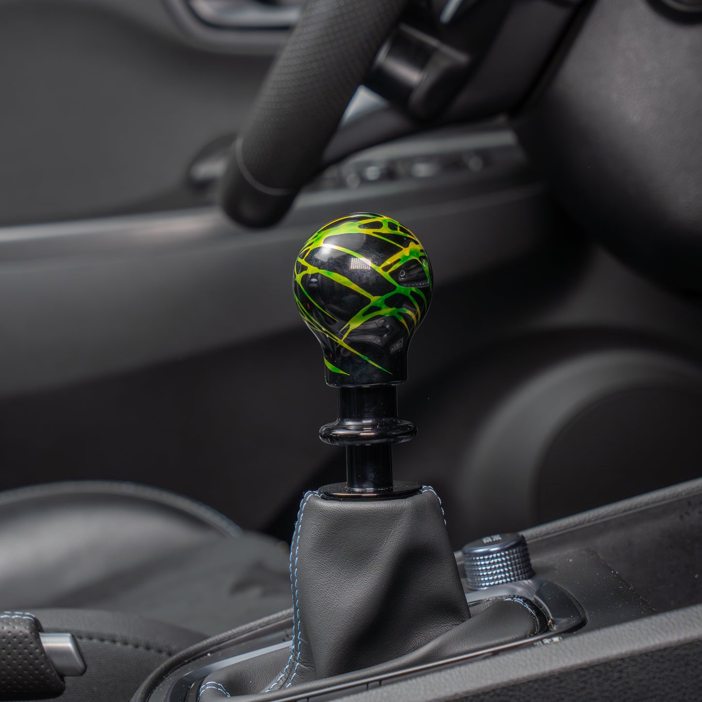 Billetworkz Automatic Shifter - Black w/ Toxic Splash - Fits Hyundai Veloster N / Elantra N / Kona N (2019+)