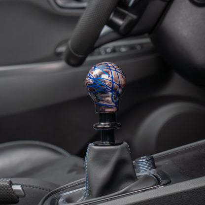 Billetworkz Automatic Shifter - Black Smoke w/ Blue Splash - Fits Hyundai Veloster N / Elantra N / Kona N (2019+)