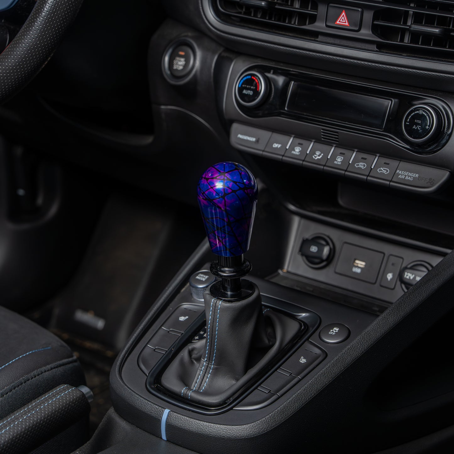 Billetworkz Automatic Shifter - Nebula w/ Black Splash - Fits Hyundai Veloster N / Elantra N / Kona N (2019+)