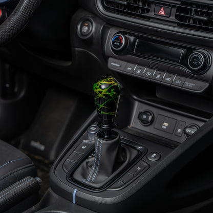 Billetworkz Automatic Shifter - Black w/ Toxic Splash - Fits Hyundai Veloster N / Elantra N / Kona N (2019+)