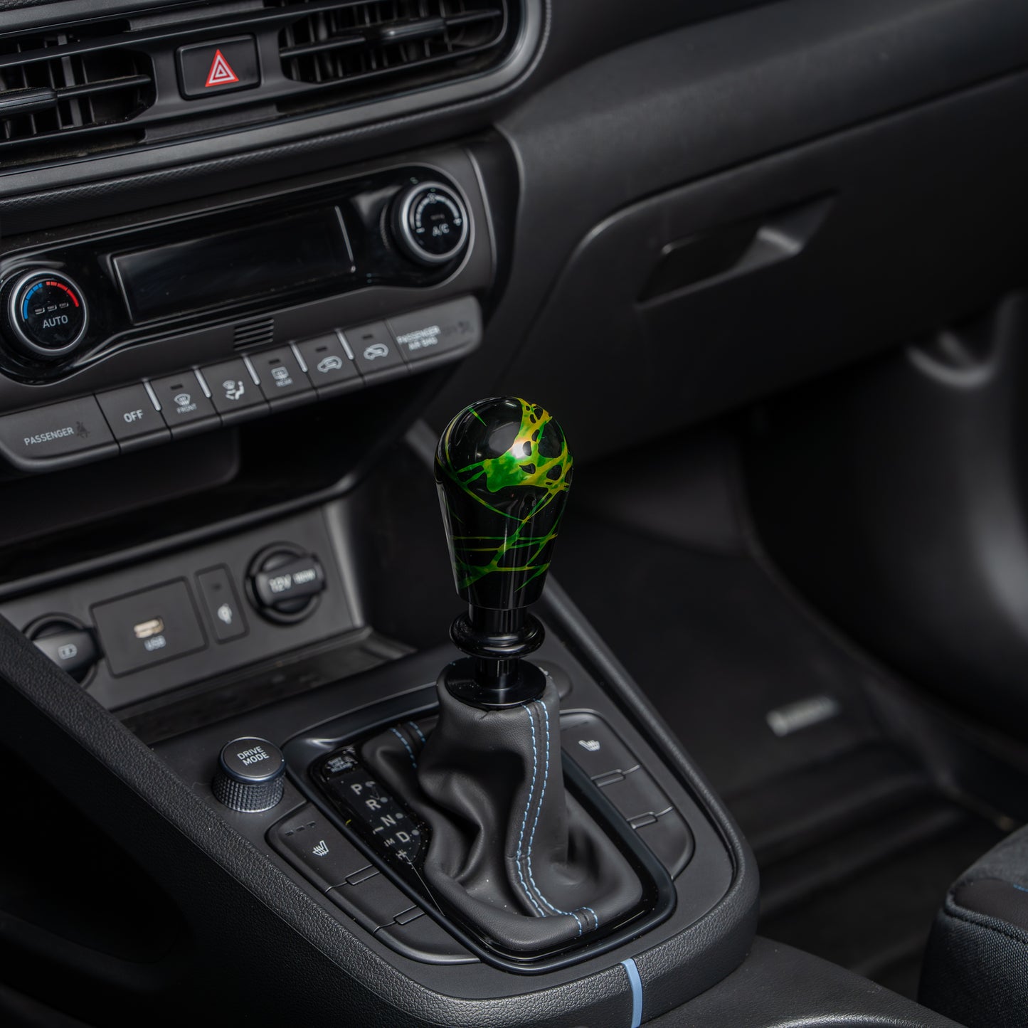 Billetworkz Automatic Shifter - Black w/ Toxic Splash - Fits Hyundai Veloster N / Elantra N / Kona N (2019+)