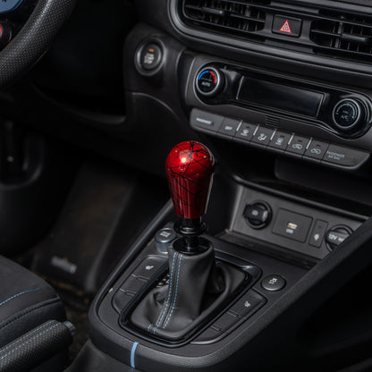 Billetworkz Automatic Shifter - Red w/ Black Splash - Fits Hyundai Veloster N / Elantra N / Kona N (2019+)