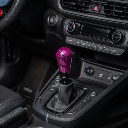 Billetworkz Automatic Shifter - Pink w/ Black Splash - Fits Hyundai Veloster N / Elantra N / Kona N (2019+)