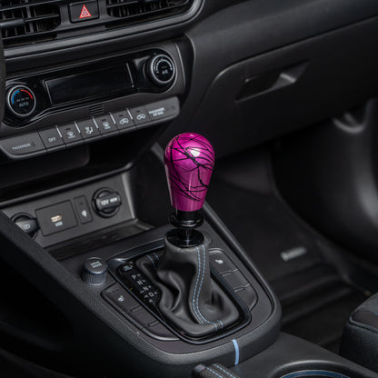 Billetworkz Automatic Shifter - Pink w/ Black Splash - Fits Hyundai Veloster N / Elantra N / Kona N (2019+)