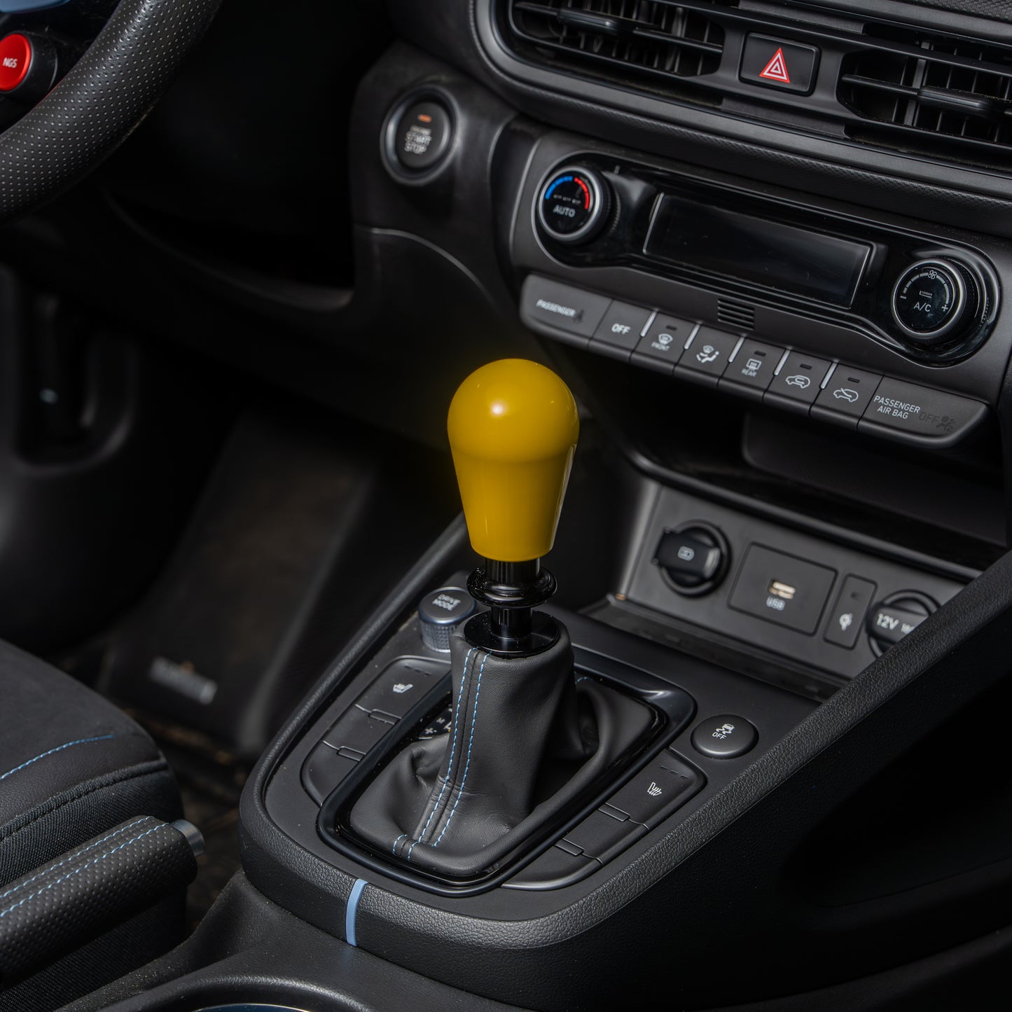 Billetworkz Automatic Shifter - Gloss Yellow - Fits Hyundai Veloster N / Elantra N / Kona N (2019+)