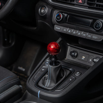 Billetworkz Automatic Shifter - Red w/ Black Splash - Fits Hyundai Veloster N / Elantra N / Kona N (2019+)
