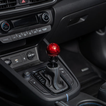 Billetworkz Automatic Shifter - Red w/ Black Splash - Fits Hyundai Veloster N / Elantra N / Kona N (2019+)