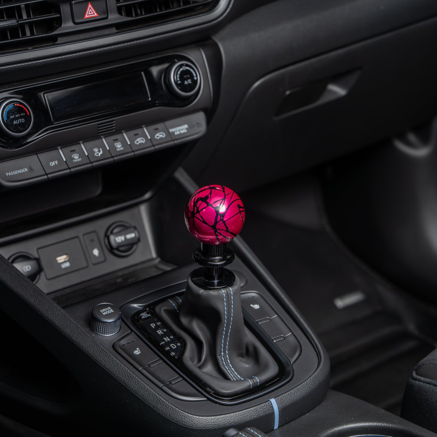 Billetworkz Automatic Shifter - Pink w/ Black Splash - Fits Hyundai Veloster N / Elantra N / Kona N (2019+)