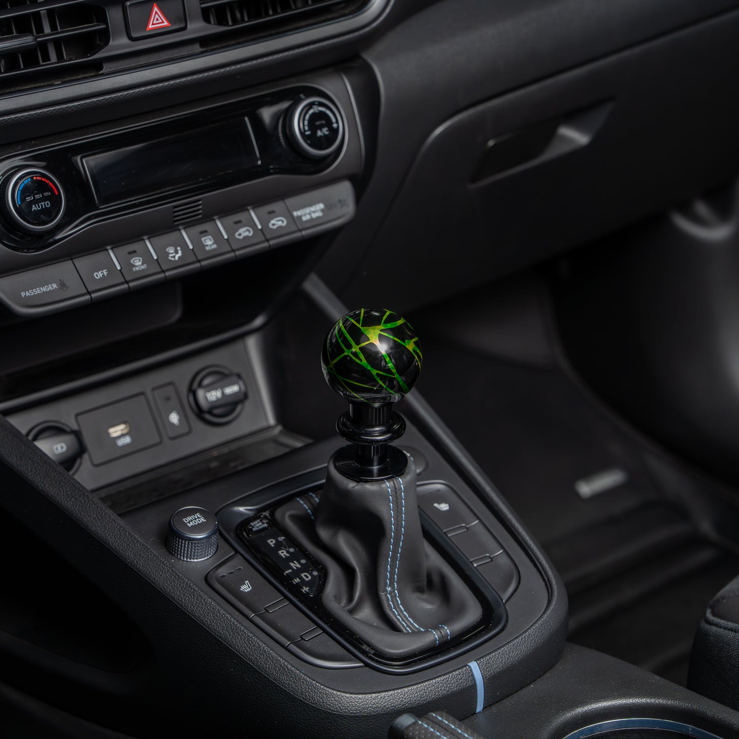 Billetworkz Automatic Shifter - Black w/ Toxic Splash - Fits Hyundai Veloster N / Elantra N / Kona N (2019+)