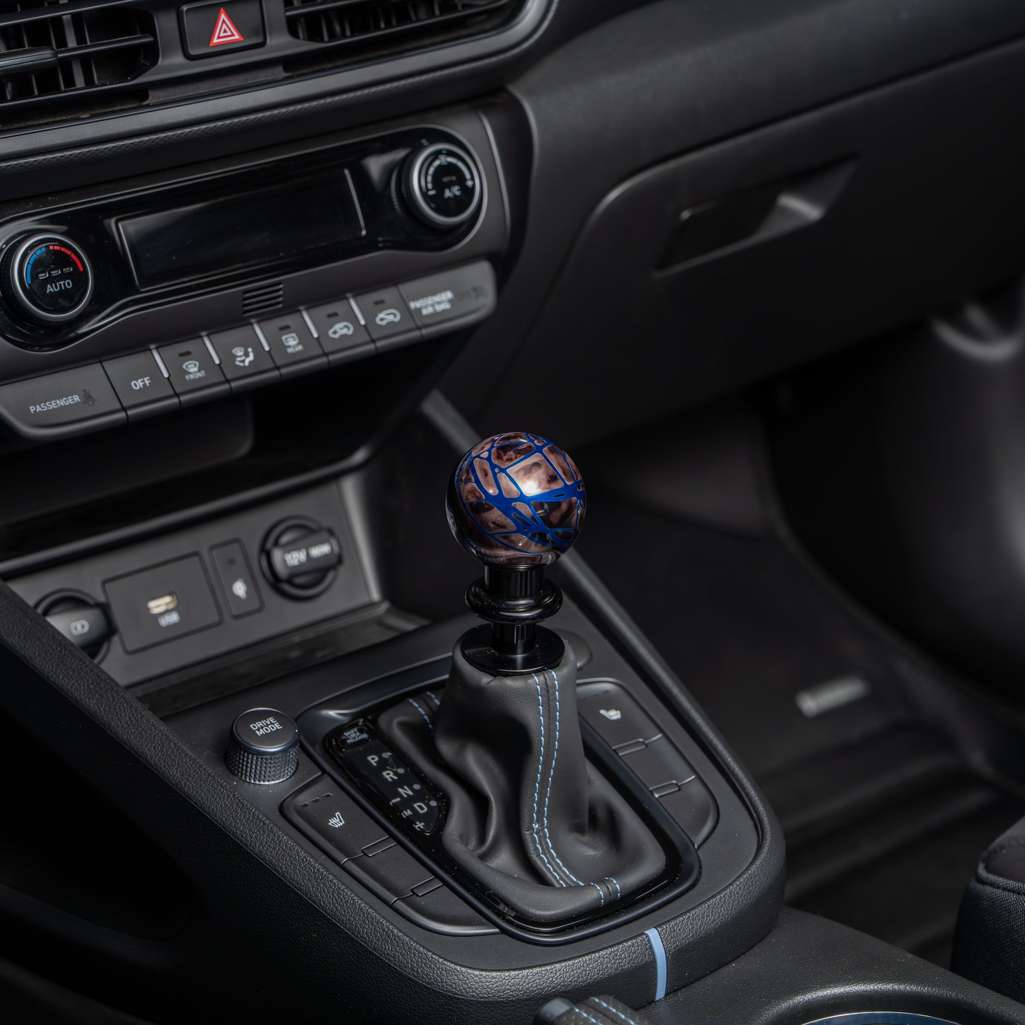 Billetworkz Automatic Shifter - Black Smoke w/ Blue Splash - Fits