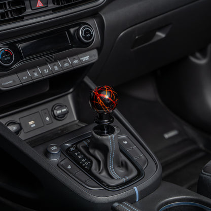 Billetworkz Automatic Shifter - Black w/ Fire Splash - Fits Hyundai Veloster N / Elantra N / Kona N (2019+)