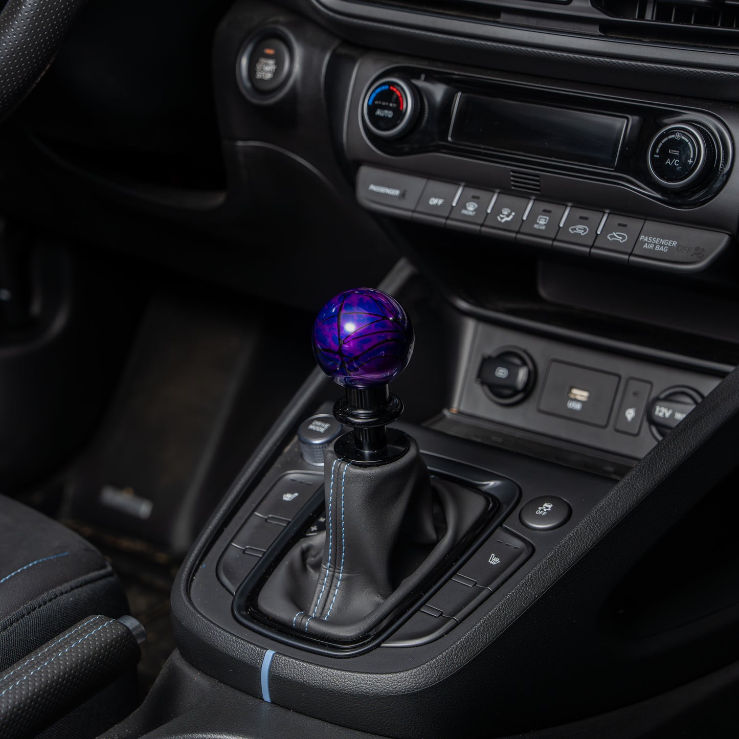 Billetworkz Automatic Shifter - Nebula w/ Black Splash - Fits Hyundai Veloster N / Elantra N / Kona N (2019+)