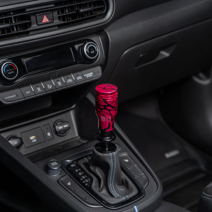 Billetworkz Automatic Shifter - Pink w/ Black Splash - Fits Hyundai Veloster N / Elantra N / Kona N (2019+)