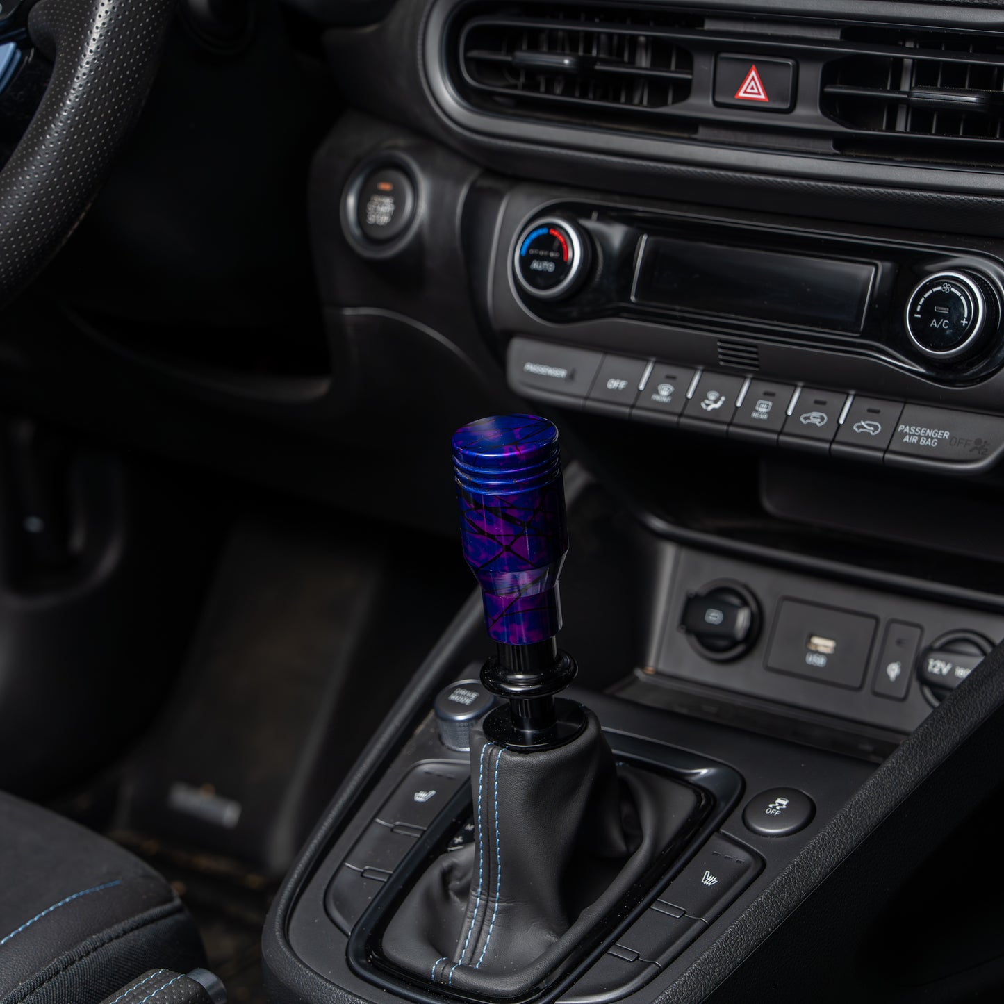 Billetworkz Automatic Shifter - Nebula w/ Black Splash - Fits Hyundai Veloster N / Elantra N / Kona N (2019+)