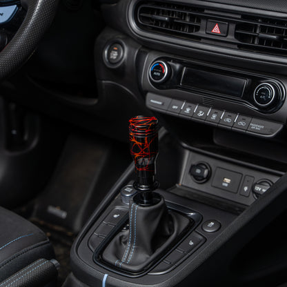 Billetworkz Automatic Shifter - Black w/ Fire Splash - Fits Hyundai Veloster N / Elantra N / Kona N (2019+)