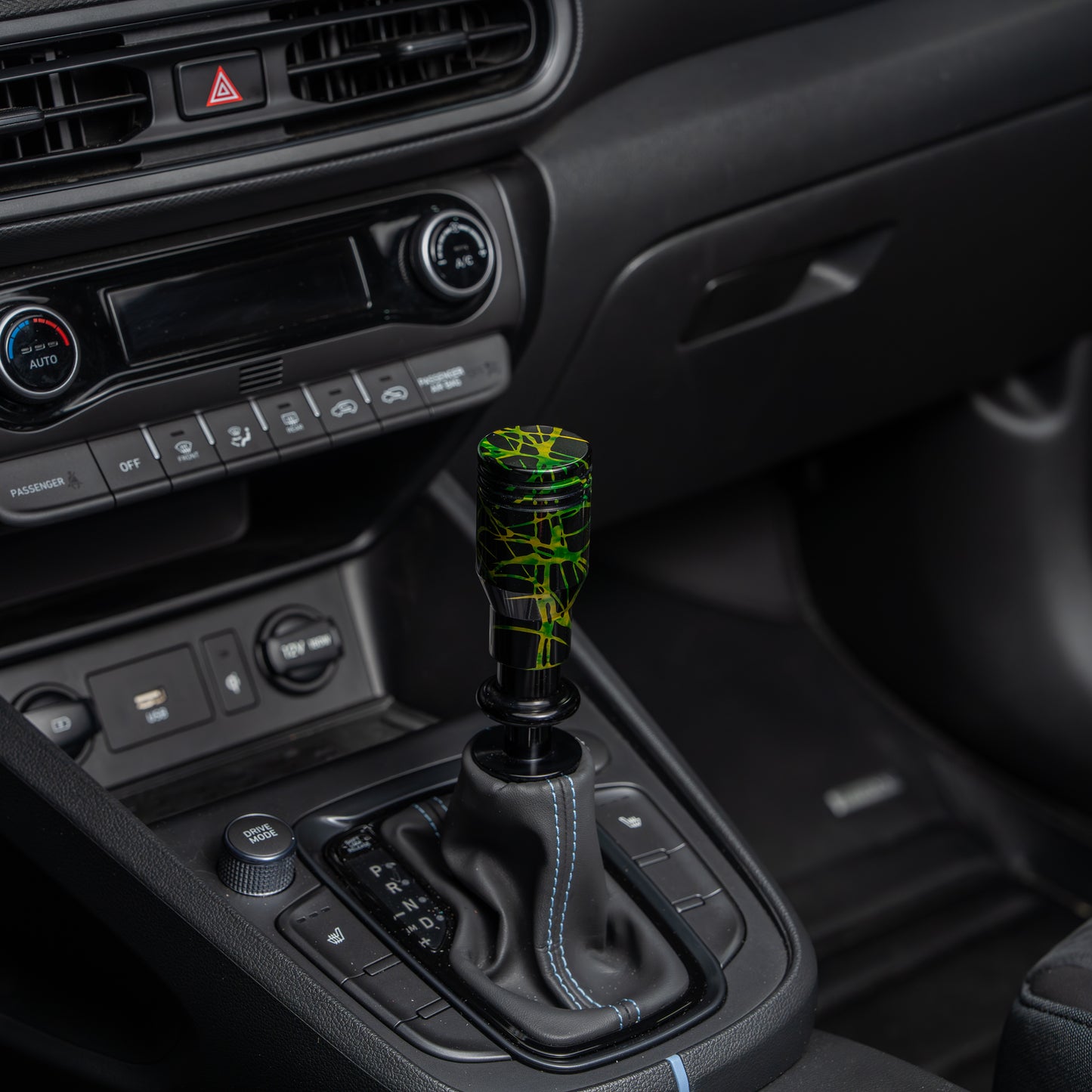 Billetworkz Automatic Shifter - Black w/ Toxic Splash - Fits Hyundai Veloster N / Elantra N / Kona N (2019+)