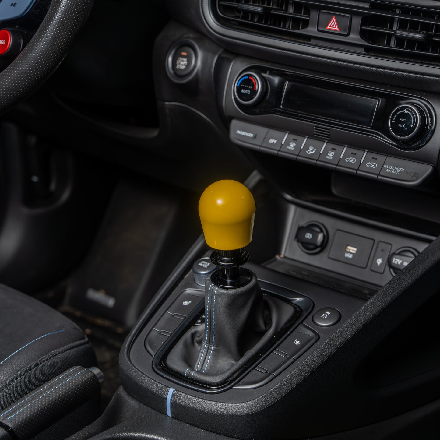 Billetworkz Automatic Shifter - Gloss Yellow - Fits Hyundai Veloster N / Elantra N / Kona N (2019+)