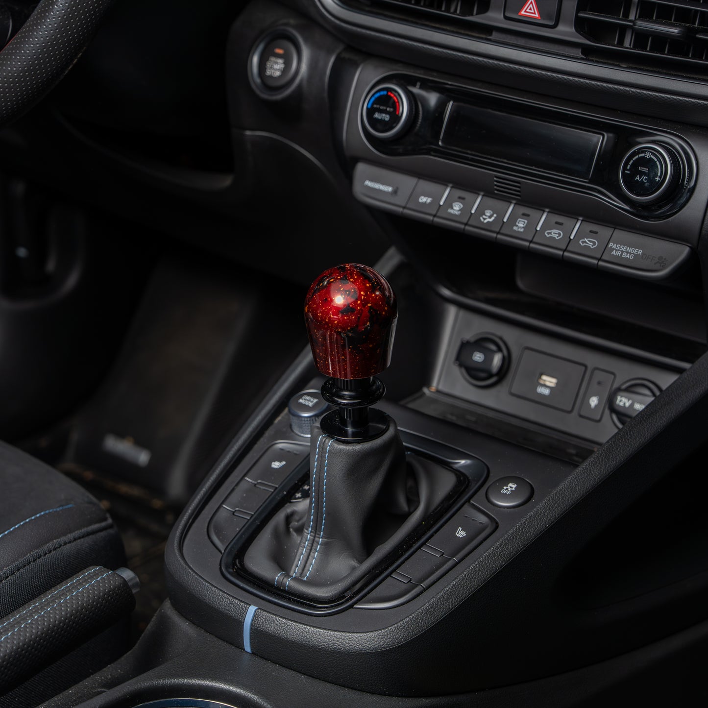 Billetworkz Automatic Shifter - Red Cosmic Space - Fits Hyundai Veloster N / Elantra N / Kona N (2019+)