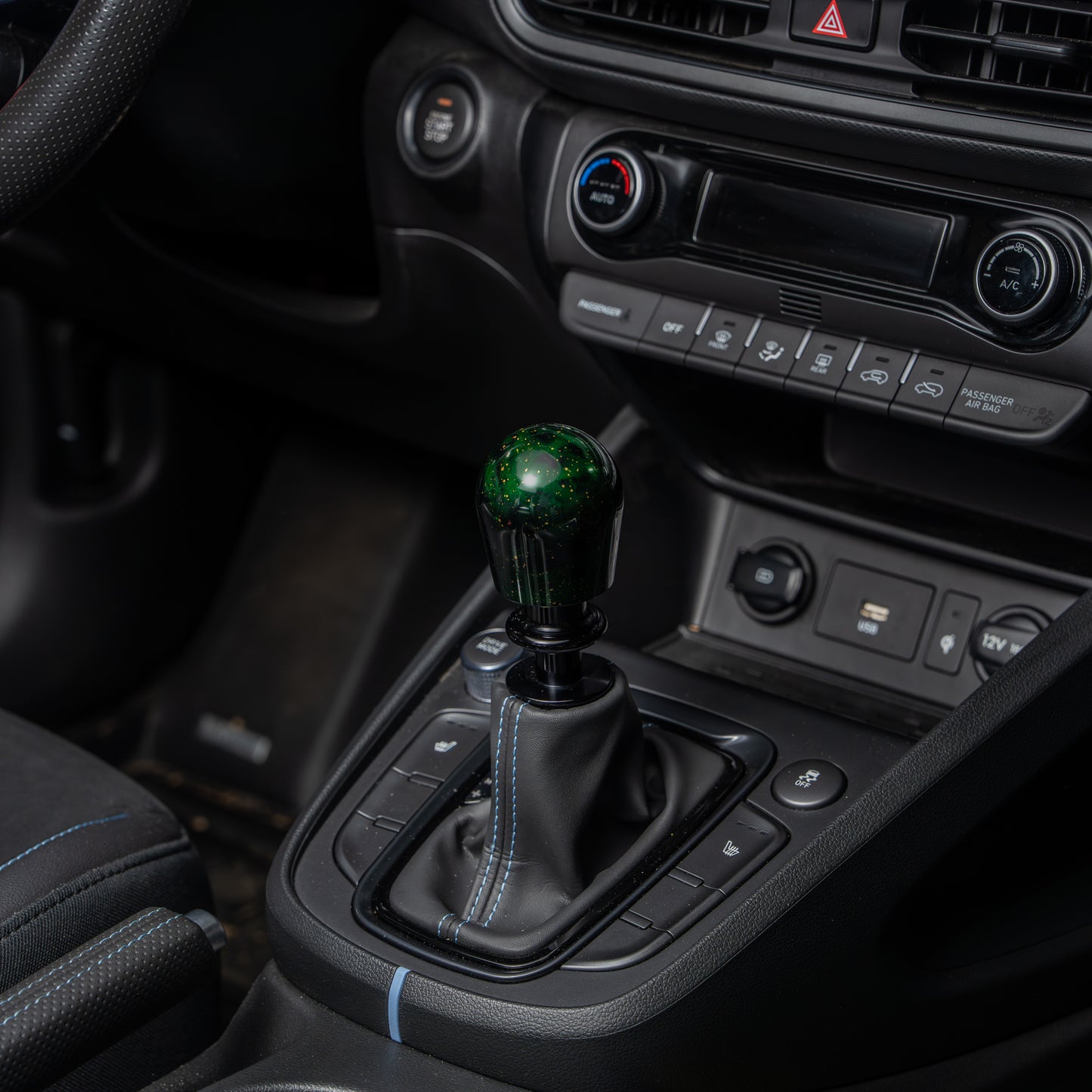Billetworkz Automatic Shifter - Green Cosmic Space - Fits Hyundai Veloster N / Elantra N / Kona N (2019+)
