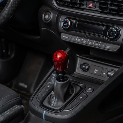 Billetworkz Automatic Shifter - Red w/ Black Splash - Fits Hyundai Veloster N / Elantra N / Kona N (2019+)
