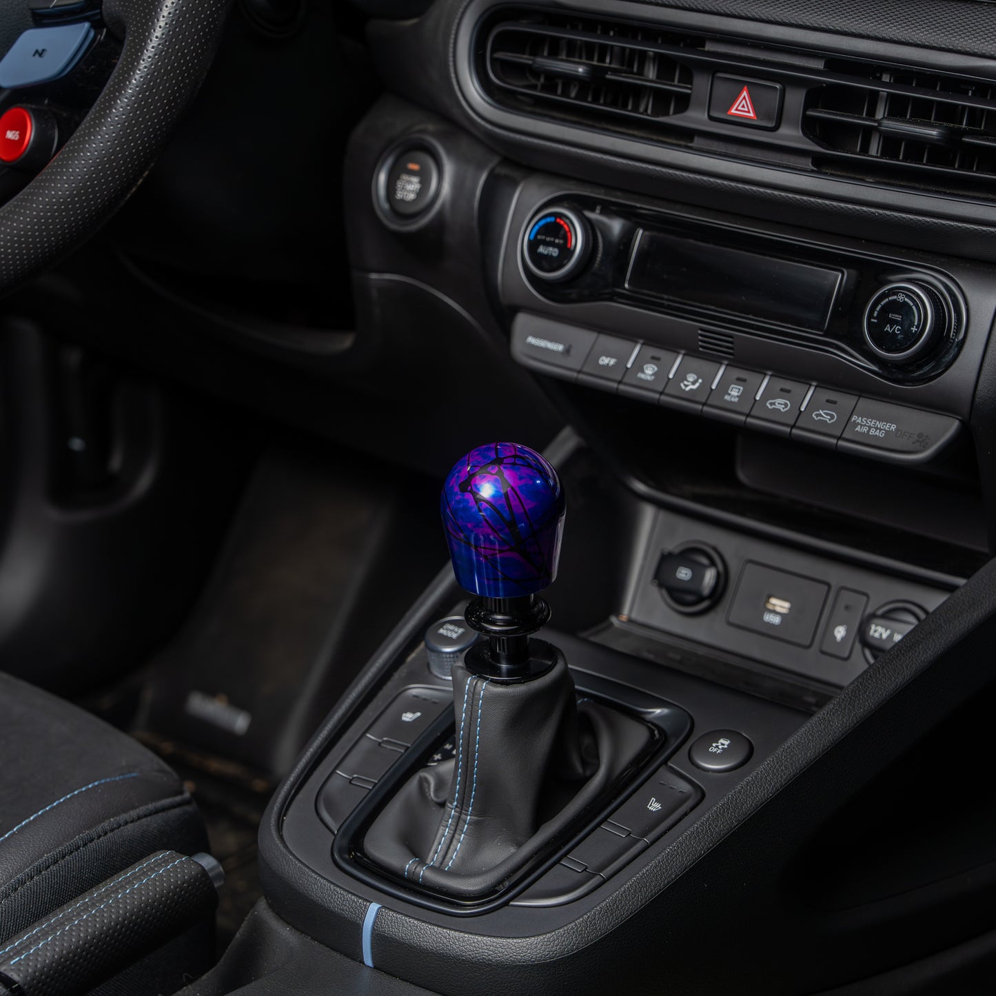 Billetworkz Automatic Shifter - Nebula w/ Black Splash - Fits Hyundai Veloster N / Elantra N / Kona N (2019+)