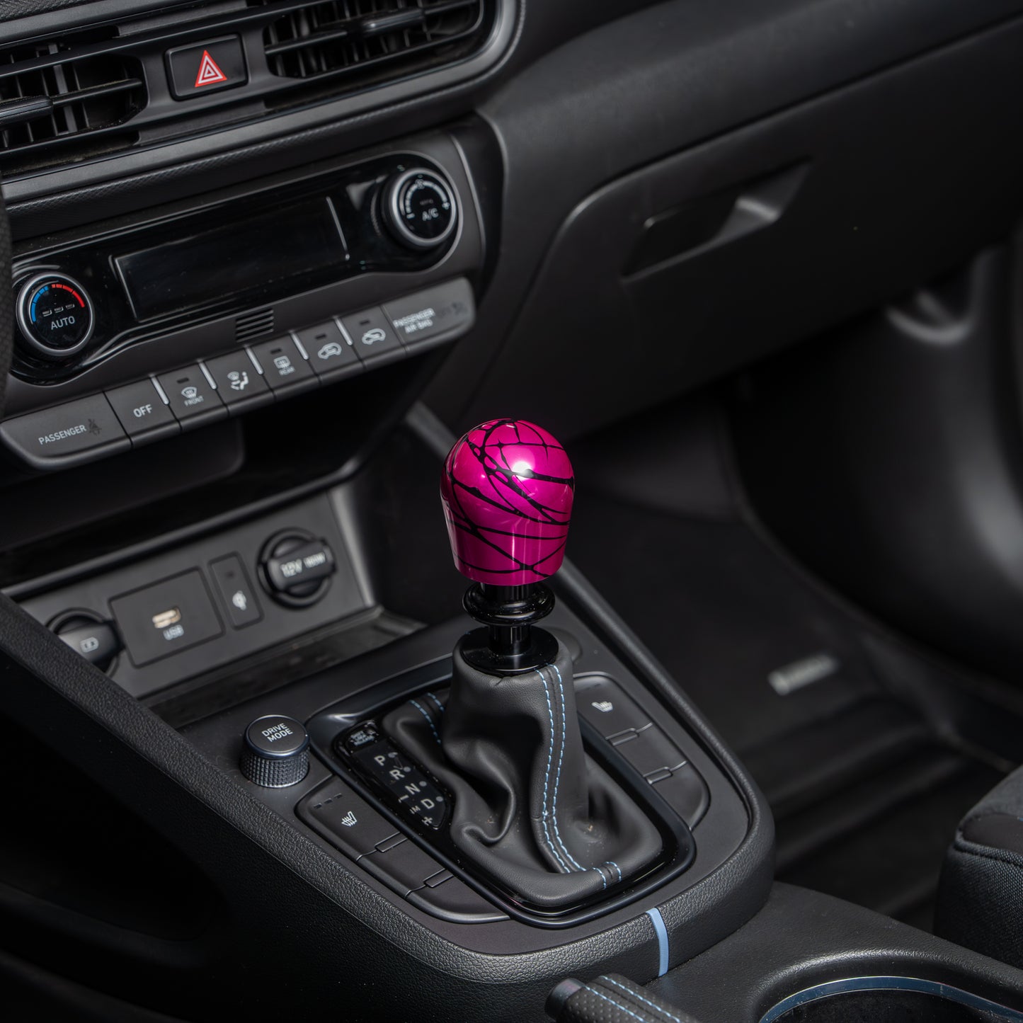 Billetworkz Automatic Shifter - Pink w/ Black Splash - Fits Hyundai Veloster N / Elantra N / Kona N (2019+)