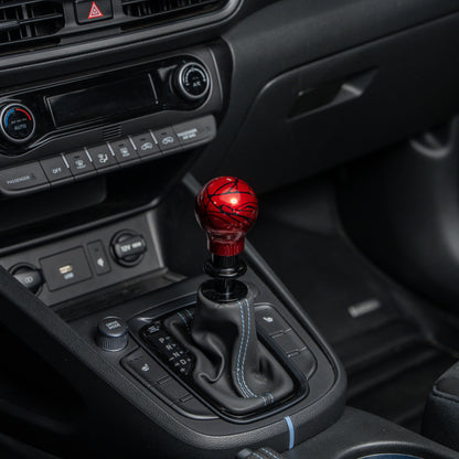 Billetworkz Automatic Shifter - Red w/ Black Splash - Fits Hyundai Veloster N / Elantra N / Kona N (2019+)